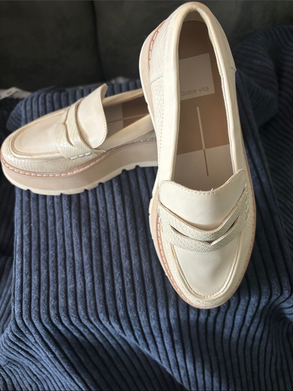 Dolce Vita Cream Platform Penny Loafers